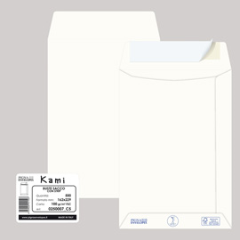 500 buste sacco KAMI STRIP bianca carta riciclata FSC® 162x229mm 100gr Pigna