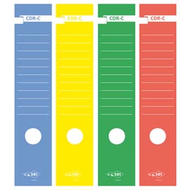 Busta 10 copridorso CDR-C carta adesiva giallo 7x34,5cm SEI ROTA