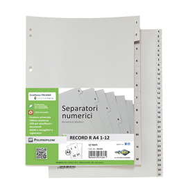 SEPARATORE NUMERICO 1-31 PPL 21X29,7 RECORD RA4 1-31 SEI