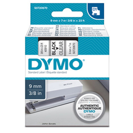 NASTRO DYMO TIPO D1 (9MMX7M) NERO/TRASPARENTE 409100