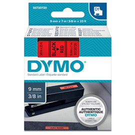 NASTRO DYMO TIPO D1 (9MMX7M) NERO/ROSSO 409170