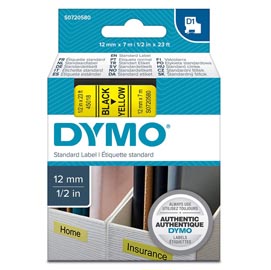 NASTRO DYMO TIPO D1 (12MMX7M) NERO/GIALLO 450180