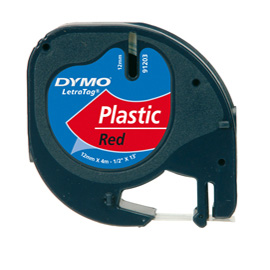 NASTRO IN PLASTICA DYMO LETRATAG 12MMX4M ROSSO 912030