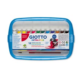 BOX 12 TUBETTI TEMPERA 12ML GIOTTO TUBO 4 ASSORTITO