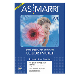 Carta patinata bifacciale inkjet A4 120gr 50Fg DUO COLOR GRAPHIC 8167 ASMarri