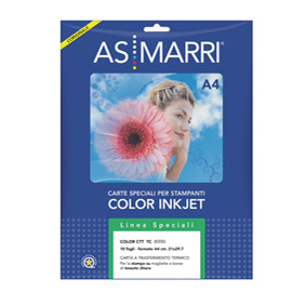 Carta a trasferimento termico inkjet A4 10Fg per tessuti chiari 8200 ASMarri