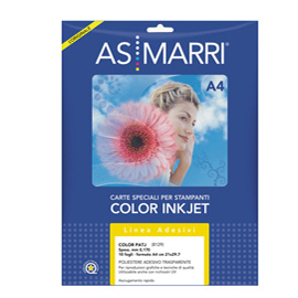 Poliestere trasparente adesivo inkjet A4 0,17mm 10Fg COLOR PATJ 8129 ASMarri