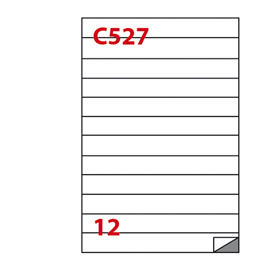 Etichetta adesiva C/527 bianca 100fg A4 210x24,75mm (12et/fg) Markin