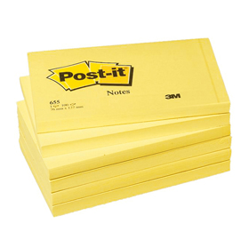 BLOCCO 100fg Post-it® Giallo Canary™ 76x127mm 655