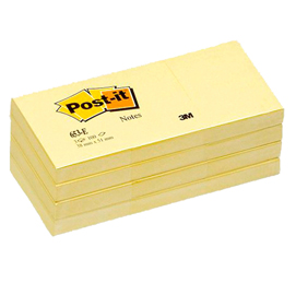 BLOCCO 100fg Post-it® Giallo Canary™ 38x51mm 653