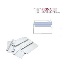 25 buste SILVER90 STRIP FSC®bianca internografata s/finestra110x230mm90gr Pigna