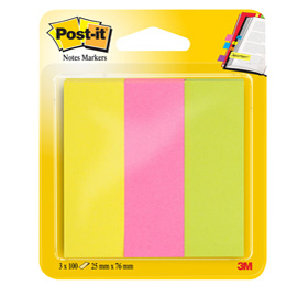 SEGNAPAGINA Post-it® 671-3 (300FG) 3COLORI INDEX 25X76MM IN CARTA