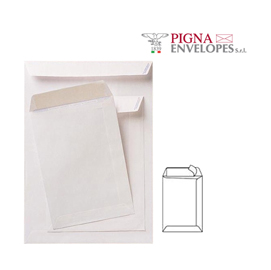 100 buste sacco COMPETITOR FSC® bianca strip adesivo 160x230mm 80gr Pigna