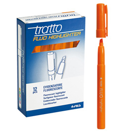 SCATOLA 12 EVIDENZIATORI HIGHLIGHTER ARANCIO TRATTO FLUO