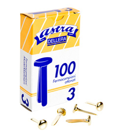 SCATOLA 100 FERMACAMPIONI N.3 17MM OTTONATI