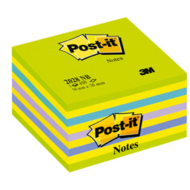 BLOCCO CUBO 450foglietti Post-it® 76x76mm 2028-NB VERDE LIME/BLU