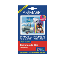 Carta fotografica inkjet 10,5x14,8cm 265gr 20Fg EXTRA LUCIDA 8870 ASMarri