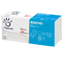 Pacco 144 asciugamani piegati a C Goffrato onda+ Ecolabel Papernet