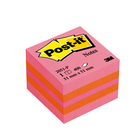 BLOCCO MINICUBO 400foglietti Post-it® 51x51mm 2051-P MELONE/ROSA GUAVA