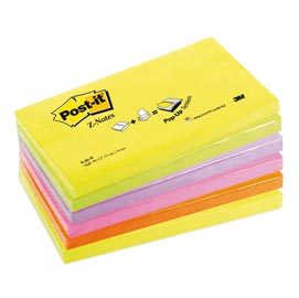 BLOCCO Post-it® Super Sticky Z-Notes 76x127mm 100fg R350NR ASSORT.NEON