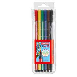 ASTUCCIO 6 EVIDENZIATORI STABILO PEN 68 NEON ASSORT.