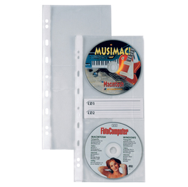 10 BUSTE FORATE ATLA CD2 12,5X30CM PER 2CD/DVD