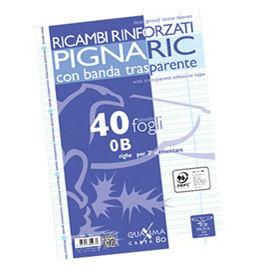 RICAMBI FORATI RINFORZATI A4 RIGO DI 3° 40FG 80GR PIGNARIC