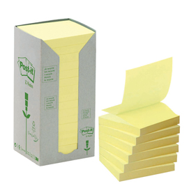 BLOCCO 100foglietti Post-it® Z-Notes Green 76x76mm R330-1T GIALLO RICICL.100