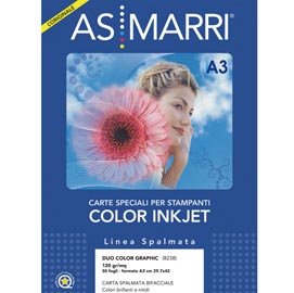 Carta patinata bifacciale inkjet A3 120gr 50Fg DUO COLOR GRAPHIC 8238 ASMarri