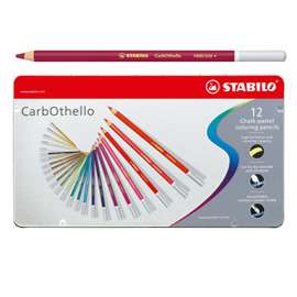 Astuccio metallo 12 CarbOthello colori assortiti Stabilo