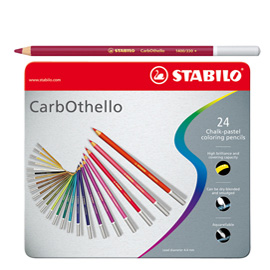 Astuccio metallo 24 CarbOthello colori assortiti Stabilo