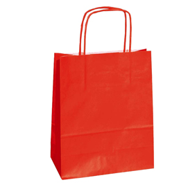 25 SHOPPERS CARTA KRAFT 36x12x41cm TWISTED rosso