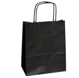 25 SHOPPERS CARTA KRAFT 22X10X29CM TWISTED NERO