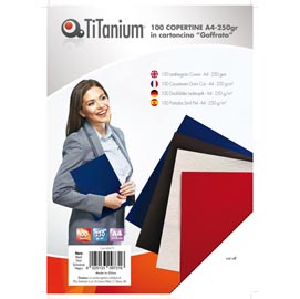 100 COPERTINE A4 CARTONCINO GOFFRATO 250g NERO TiTanium