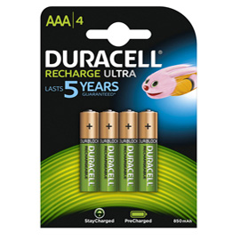 Blister 4 pile ricaricabili B4 - MiniStilo 800mAh Duracell Duralock precaricata