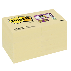 BLOCCO 90foglietti Post-it® Super Sticky Giallo Canary™ 47,6x47,6mm 622-12SS-CY