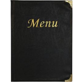 PORTA MENU' A4-31,5x24cm NERO in PVC BASIC con 4+2 BUSTE FISSE