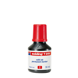 RICARICA INCHIOSTRO PERMANENTE 30ML T25 ROSSO EDDING