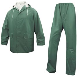 COMPLETO IMPERMEABILE EN304 Tg. XL verde (giacca+pantalone)