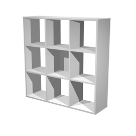 LIBRERIA 9 CASELLE 104x29,2cm-H103,9cm GRIGIO ALLUMINIO - RAINBOW