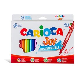 SCATOLA 24 PENNARELLI JOY LAVABILI COLORI ASSORTITI CARIOCA