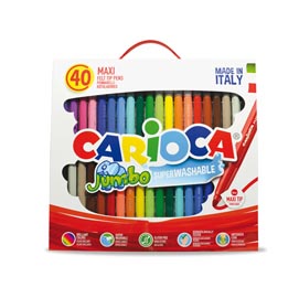 Valigetta 40 pennarelli Jumbo lavabili colori assortiti CARIOCA