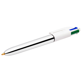 Scatola 12 penna sfera scatto 4COLORS SHINE SILVER BIC