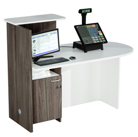 Postazione Reception Concept DX L143 x P83 x H117cm bianco/frass.tosc.