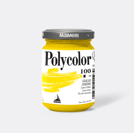 Colore vinilico Polycolor vasetto 140 ml giallo limone Maimeri