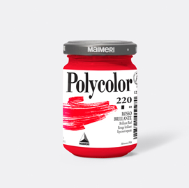 Colore vinilico Polycolor vasetto 140 ml rosso brillante Maimeri