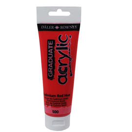 Colore acrilico fine Graduate tubo 120 ml rosso cadmio imit. Daler Rowney