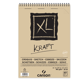 Album spiralato lato corto XL KRAFT A4 60 fg. 90 gr. Canson