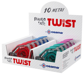 Correttore a nastro 10 Metri 5mmx10mt Bianco Tape Twist Osama