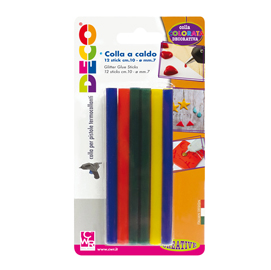 12 stick colle colori assortiti per pistola mini TG02M Ø.7mm - lungh.10cm DECO